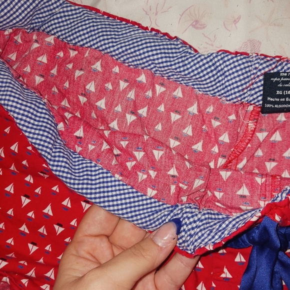 Red Patterned Shorts - Picture 2 of 3